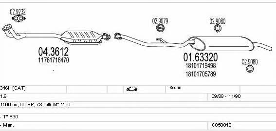  C050010000710 Exhaust system C050010000710