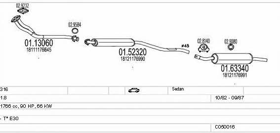  C050016000716 Exhaust system C050016000716