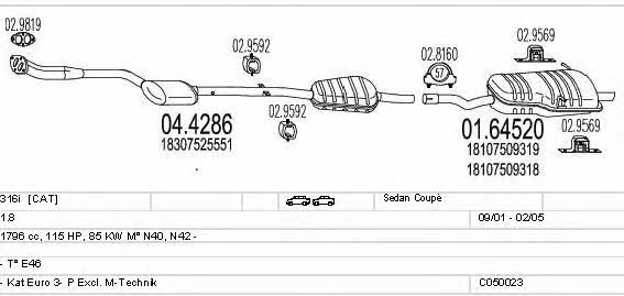 Mts C050023000723 Exhaust system C050023000723