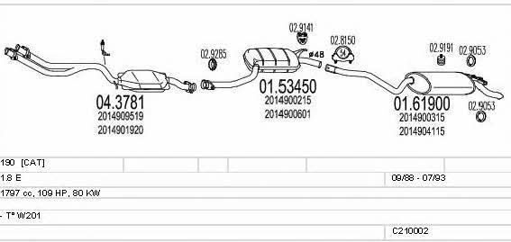 Mts C210002004947 Exhaust system C210002004947 C210002004947 Mts Exhaust system