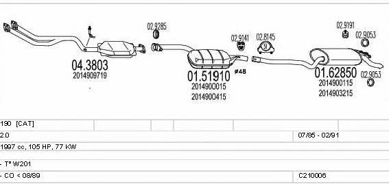 Mts C210006004954 Exhaust system C210006004954 C210006004954 Mts Exhaust system