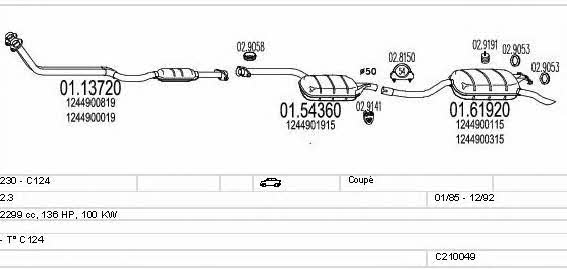 Mts C210049004086 Exhaust system C210049004086