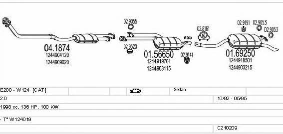 Mts C210209004320 Exhaust system C210209004320 C210209004320 Mts Exhaust system