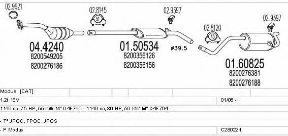  C280221006787 Exhaust system C280221006787