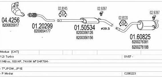  C280223006789 Exhaust system C280223006789