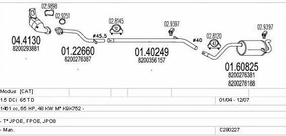 Mts C280227006793 Exhaust system C280227006793