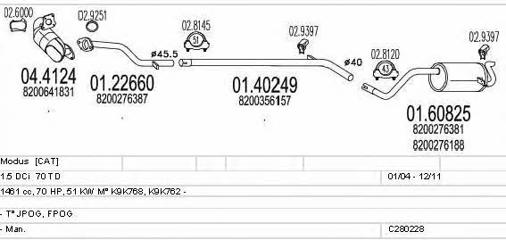  C280228006794 Exhaust system C280228006794