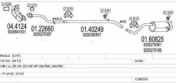 Mts C280230006796 Exhaust system C280230006796