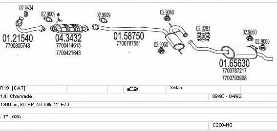  C280410006398 Exhaust system C280410006398