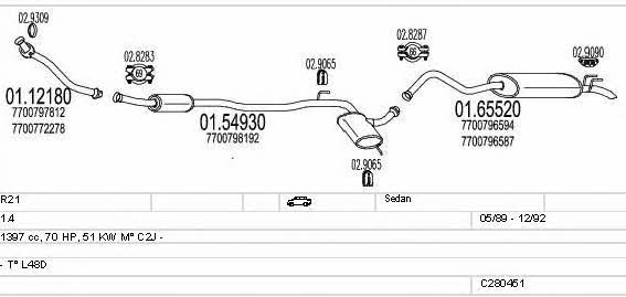 Mts C280451007499 Exhaust system C280451007499