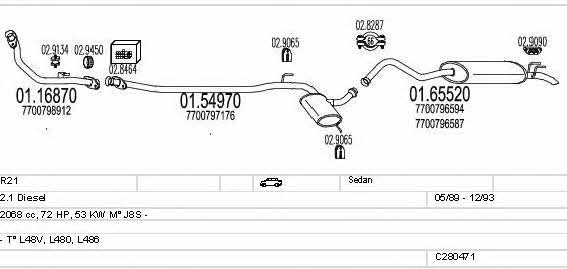  C280471007521 Exhaust system C280471007521