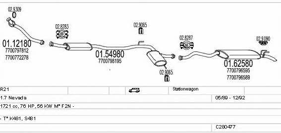  C280477007527 Exhaust system C280477007527