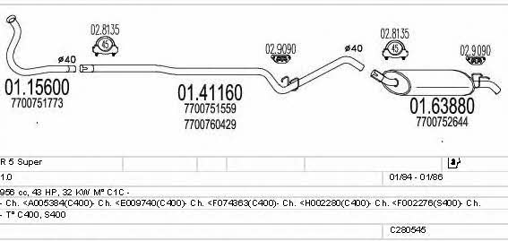 Mts C280545007596 Exhaust system C280545007596