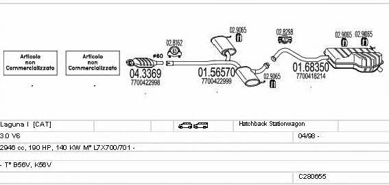  C280655008100 Exhaust system C280655008100