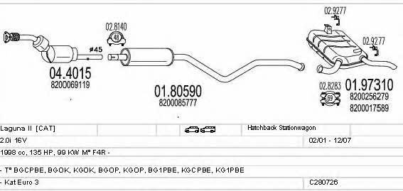  C280726006708 Exhaust system C280726006708