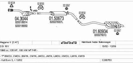 Mts C280763010694 Exhaust system C280763010694