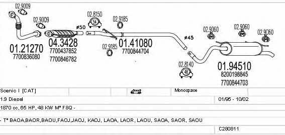  C280811011895 Exhaust system C280811011895