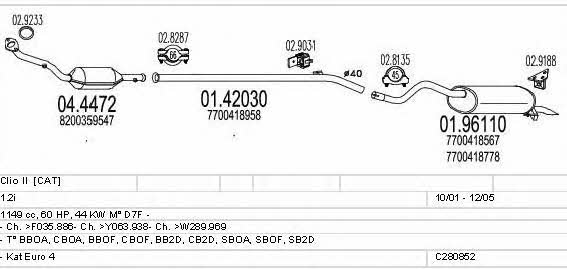  C280852020143 Exhaust system C280852020143