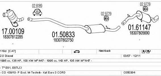Mts C050384021425 Exhaust system C050384021425