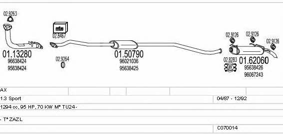 Mts C070014000929 Exhaust system C070014000929