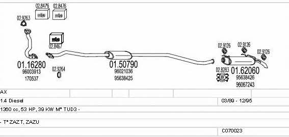 Mts C070023000939 Exhaust system C070023000939