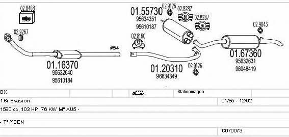  C070073000995 Exhaust system C070073000995