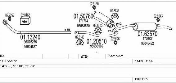 Mts C070075000998 Exhaust system C070075000998