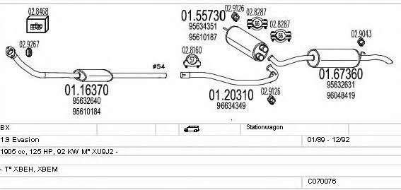 Mts C070076000999 Exhaust system C070076000999