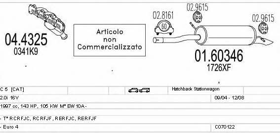 Mts C070122001047 Exhaust system C070122001047