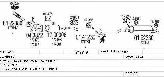  C070126001053 Exhaust system C070126001053