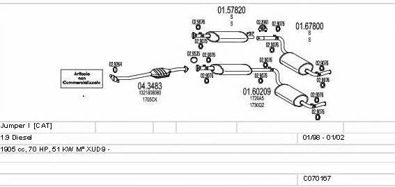 Mts C070167001098 Exhaust system C070167001098 C070167001098 Mts Exhaust system