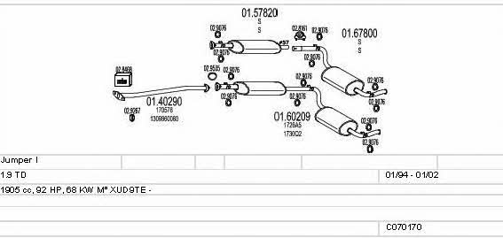 Mts C070170001101 Exhaust system C070170001101 C070170001101 Mts Exhaust system