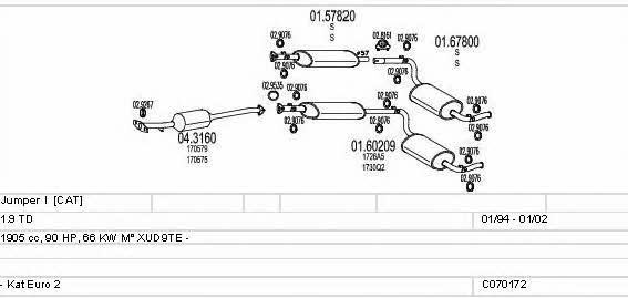 Mts C070172001103 Exhaust system C070172001103 C070172001103 Mts Exhaust system