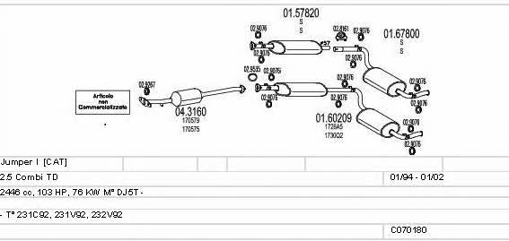 Mts C070180001111 Exhaust system C070180001111 C070180001111 Mts Exhaust system