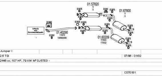 Mts C070181001112 Exhaust system C070181001112 C070181001112 Mts Exhaust system