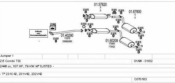 Mts C070183001114 Exhaust system C070183001114 C070183001114 Mts Exhaust system