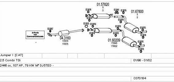Mts C070184001115 Exhaust system C070184001115 C070184001115 Mts Exhaust system