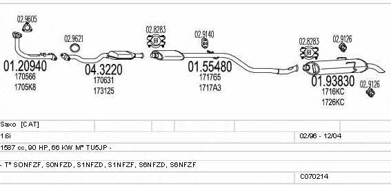 Mts C070214001148 Exhaust system C070214001148 C070214001148 Mts Exhaust system