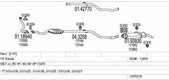  C070219001153 Exhaust system C070219001153