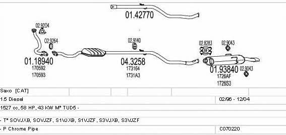 Mts C070220001154 Exhaust system C070220001154