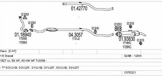 Mts C070221001155 Exhaust system C070221001155