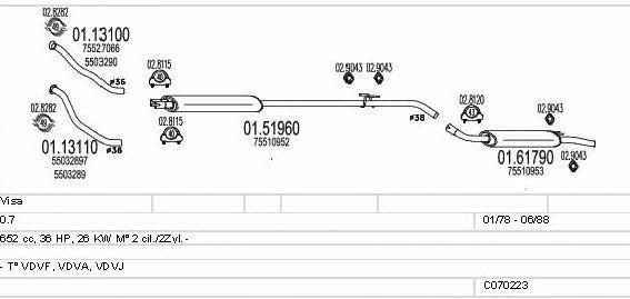  C070223001157 Exhaust system C070223001157