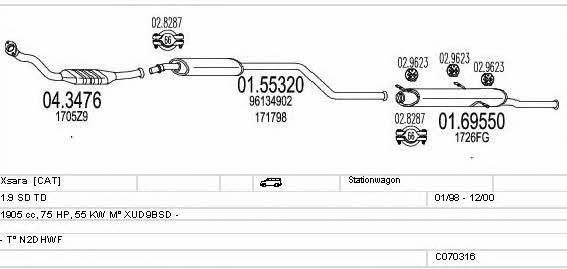  C070316001262 Exhaust system C070316001262