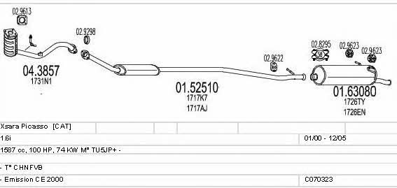 Mts C070323001269 Exhaust system C070323001269 C070323001269 Mts Exhaust system