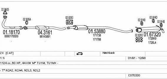  C070330001276 Exhaust system C070330001276