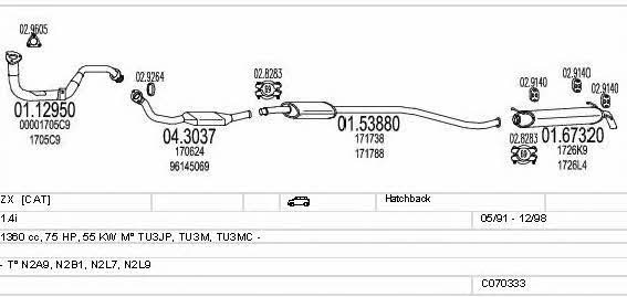 Mts C070333001278 Exhaust system C070333001278