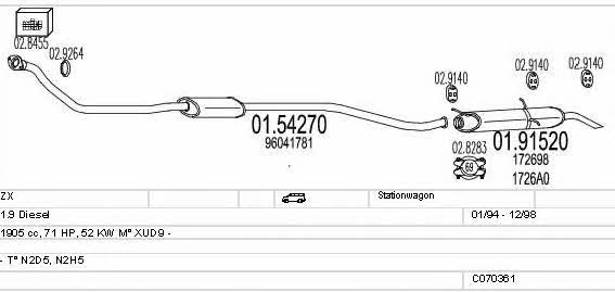 C070361001307 Mts Exhaust system