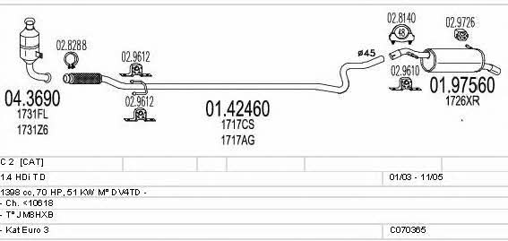 Mts C070365004644 Exhaust system C070365004644 C070365004644 Mts Exhaust system