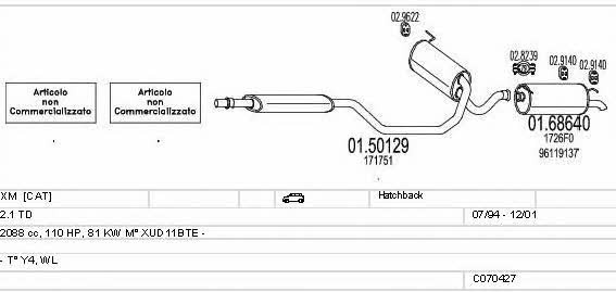 Mts C070427009811 Exhaust system C070427009811