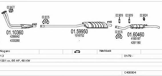  C400004007886 Exhaust system C400004007886